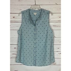 J Crew chambray polka dot sleeveless top